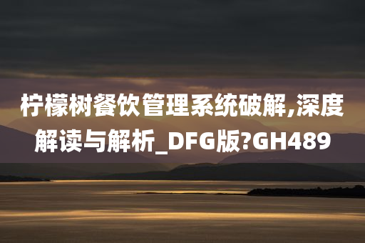 柠檬树餐饮管理系统破解,深度解读与解析_DFG版?GH489