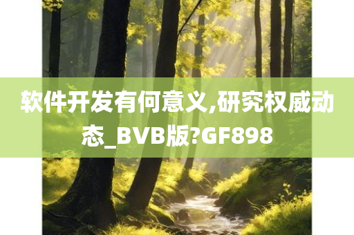 软件开发有何意义,研究权威动态_BVB版?GF898