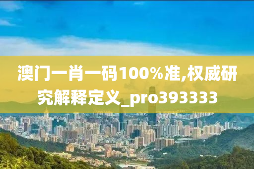 澳门一肖一码100%准,权威研究解释定义_pro393333