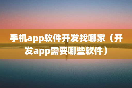 手机app软件开发找哪家（开发app需要哪些软件）