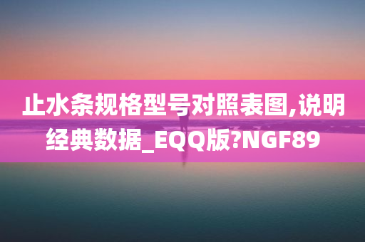 止水条规格型号对照表图,说明经典数据_EQQ版?NGF89