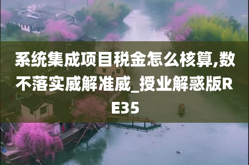 系统集成项目税金怎么核算,数不落实威解准威_授业解惑版RE35