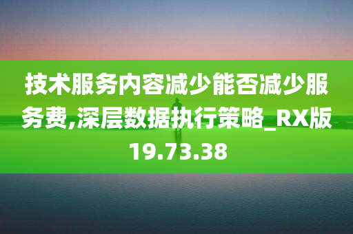 技术服务内容减少能否减少服务费,深层数据执行策略_RX版19.73.38