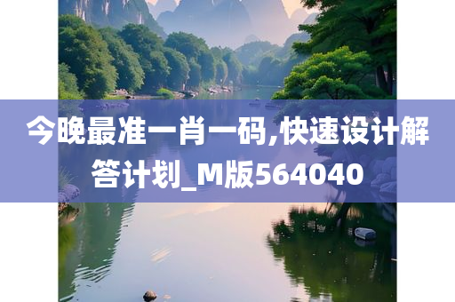 今晚最准一肖一码,快速设计解答计划_M版564040