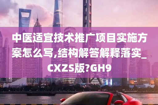 中医适宜技术推广项目实施方案怎么写,结构解答解释落实_CXZS版?GH9