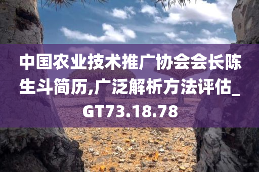 中国农业技术推广协会会长陈生斗简历,广泛解析方法评估_GT73.18.78