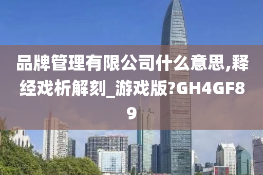 品牌管理有限公司什么意思,释经戏析解刻_游戏版?GH4GF89