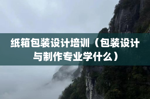 纸箱包装设计培训（包装设计与制作专业学什么）