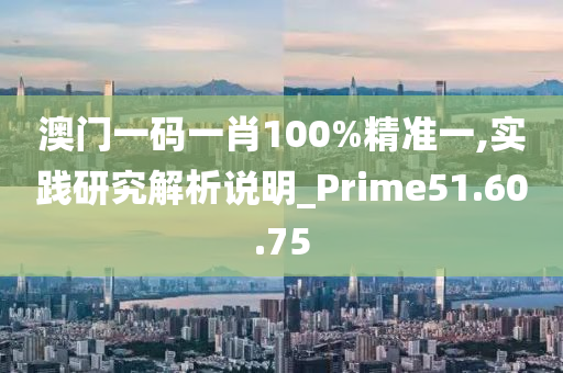 澳门一码一肖100%精准一,实践研究解析说明_Prime51.60.75