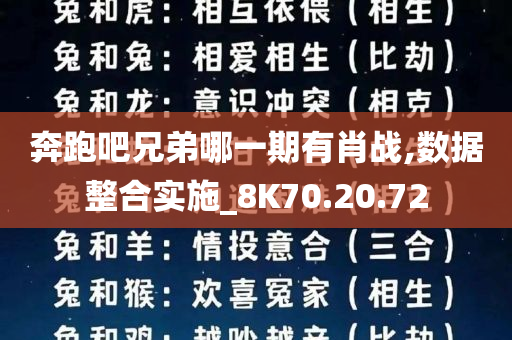 奔跑吧兄弟哪一期有肖战,数据整合实施_8K70.20.72