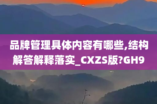 品牌管理具体内容有哪些,结构解答解释落实_CXZS版?GH9