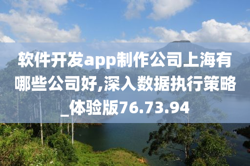 软件开发app制作公司上海有哪些公司好,深入数据执行策略_体验版76.73.94