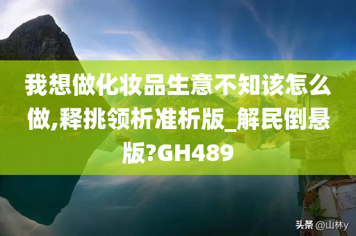 我想做化妆品生意不知该怎么做,释挑领析准析版_解民倒悬版?GH489