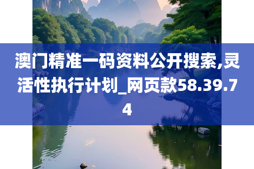 澳门精准一码资料公开搜索,灵活性执行计划_网页款58.39.74