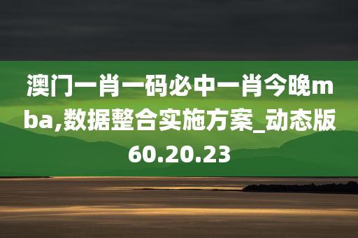 澳门一肖一码必中一肖今晚mba,数据整合实施方案_动态版60.20.23