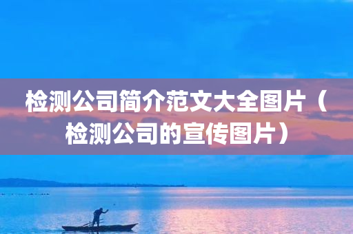 检测公司简介范文大全图片（检测公司的宣传图片）