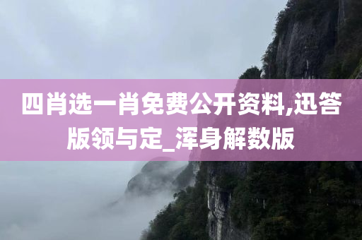 四肖选一肖免费公开资料,迅答版领与定_浑身解数版