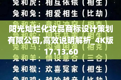 阳光灿烂化妆品商标设计策划有限公司,高效说明解析_4K版17.13.60