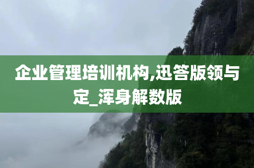 企业管理培训机构,迅答版领与定_浑身解数版