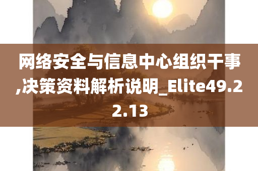 网络安全与信息中心组织干事,决策资料解析说明_Elite49.22.13