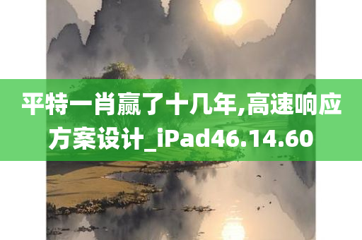 平特一肖赢了十几年,高速响应方案设计_iPad46.14.60