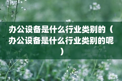 办公设备是什么行业类别的（办公设备是什么行业类别的呢）