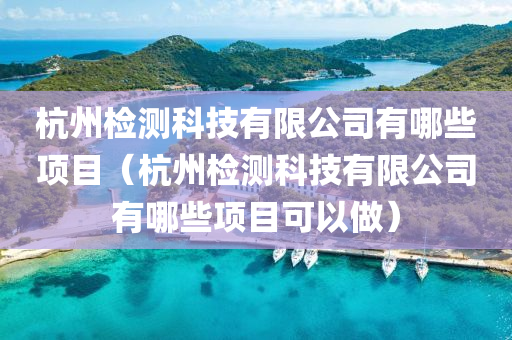 杭州检测科技有限公司有哪些项目（杭州检测科技有限公司有哪些项目可以做）