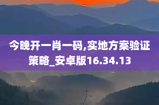 今晚开一肖一码,实地方案验证策略_安卓版16.34.13