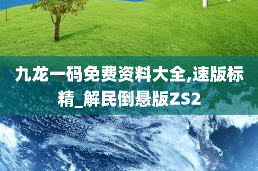 九龙一码免费资料大全,速版标精_解民倒悬版ZS2