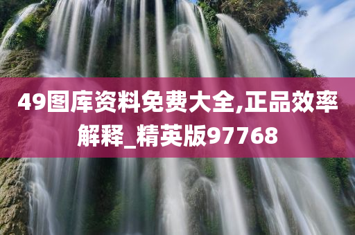 49图库资料免费大全,正品效率解释_精英版97768