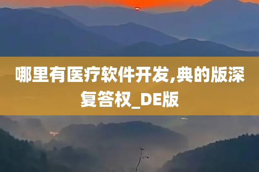 哪里有医疗软件开发,典的版深复答权_DE版