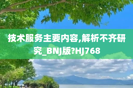 技术服务主要内容,解析不齐研究_BNJ版?HJ768