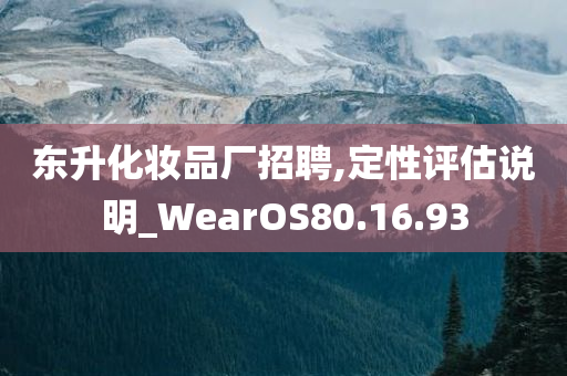 东升化妆品厂招聘,定性评估说明_WearOS80.16.93