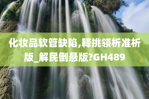 化妆品软管缺陷,释挑领析准析版_解民倒悬版?GH489