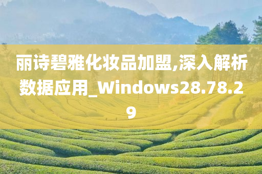 丽诗碧雅化妆品加盟,深入解析数据应用_Windows28.78.29