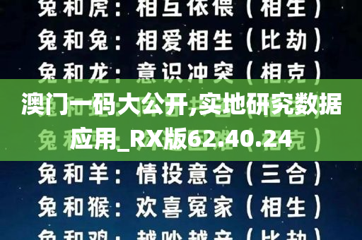 澳门一码大公开,实地研究数据应用_RX版62.40.24