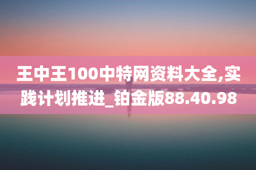 王中王100中特网资料大全,实践计划推进_铂金版88.40.98