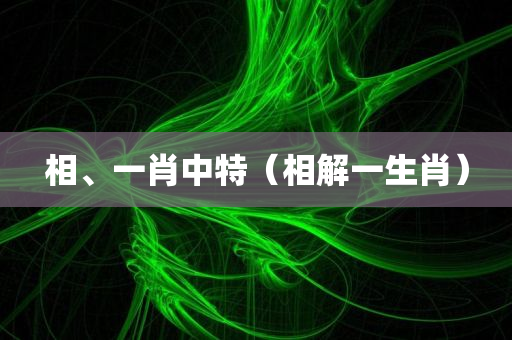 相、一肖中特（相解一生肖）