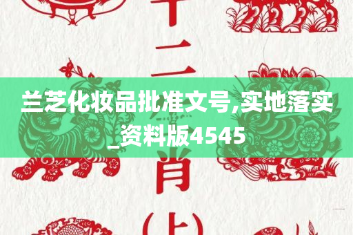 兰芝化妆品批准文号,实地落实_资料版4545