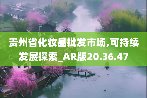 贵州省化妆品批发市场,可持续发展探索_AR版20.36.47