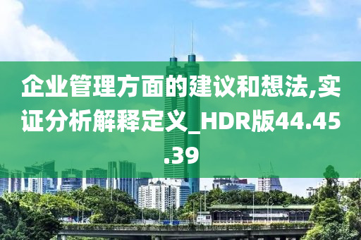 企业管理方面的建议和想法,实证分析解释定义_HDR版44.45.39