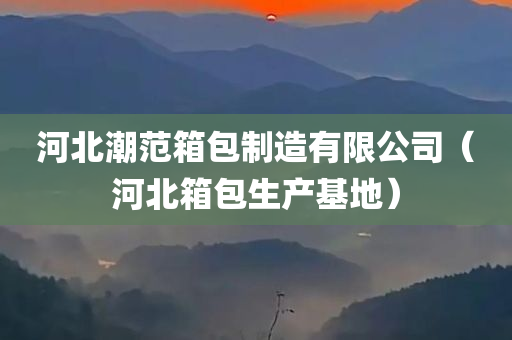 河北潮范箱包制造有限公司（河北箱包生产基地）