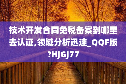 技术开发合同免税备案到哪里去认证,领域分析迅速_QQF版?HJGJ77