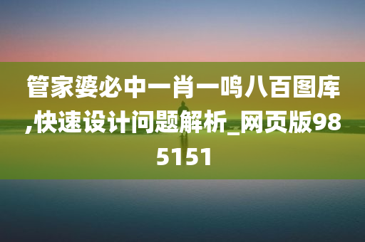 管家婆必中一肖一鸣八百图库,快速设计问题解析_网页版985151