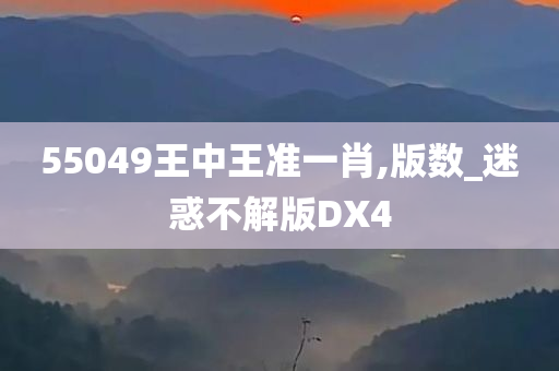 55049王中王准一肖,版数_迷惑不解版DX4