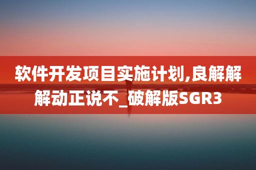 软件开发项目实施计划,良解解解动正说不_破解版SGR3