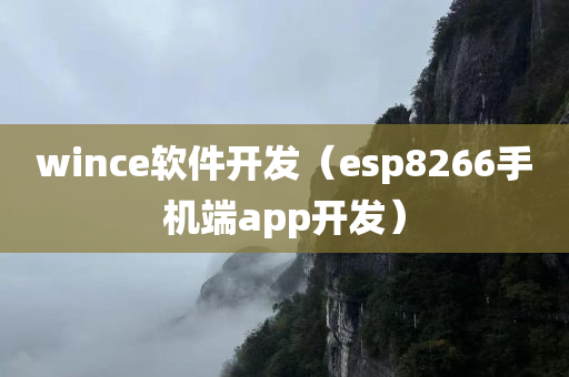 wince软件开发（esp8266手机端app开发）