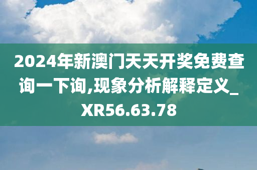 2024年新澳门天天开奖免费查询一下询,现象分析解释定义_XR56.63.78