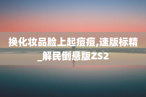 换化妆品脸上起痘痘,速版标精_解民倒悬版ZS2