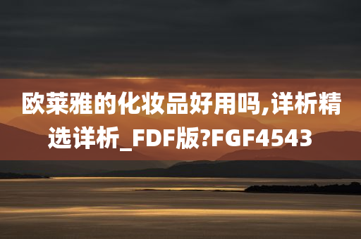 欧莱雅的化妆品好用吗,详析精选详析_FDF版?FGF4543